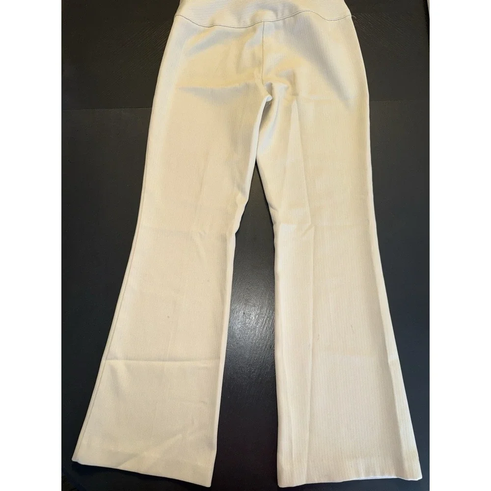 2000s Belted Low Rise Flare Tan Trousers Vintage Size 9 Office Siren Y2K Retro - Picture 3 of 10